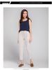 Women's High-Waist Cotton Linen Cigarette Pants - Summer 2025, Petite Eight-Point Casual, Straight Leg