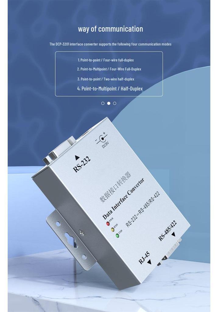 RS-232 To RS-485/RS-422 Data Interface Converter with RJ45 Connection