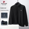 Men's Half-Zip Wool-Blend Fleece-Lined Stand Collar Pullover