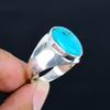 Türkis Edelstein Ring für Männer und Frauen 925 Silber Vergoldet Geometrisches Band Vintage Boho Stil Finger Schmuck Geschenk für Ihn/Sie