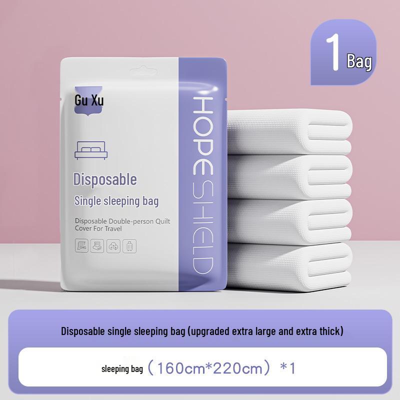 100% Baumwolle Dickes Einweg-Bettwäsche-Set: Bettlaken, Bettbezug & Kissenbezug - Tragbar, Schmutzabweisend für Hotel & Reise