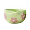 Japanese Style Ceramic Matcha Bowl Pottery Chawan Porcelain Tea Cup with Spout for Whisking and Enjoying Green Tea