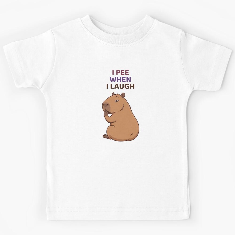 I Pee When I Laugh Funny Capybara – Adult Humor Meme Kids T-Shirt 150