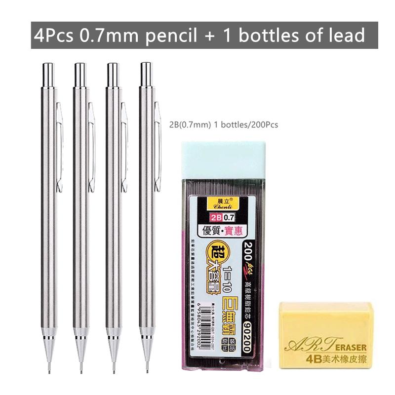 Professional Mechanical Pencil Set 0.5 0.7 0.9 0.3mm Full Metal Art Drawing Painting Automatic Pencil Office School Supplies
