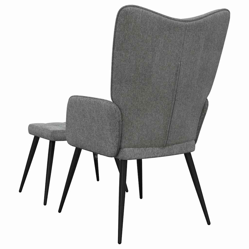 Relaxation Armchair with Footstool Dark Grey Fabric