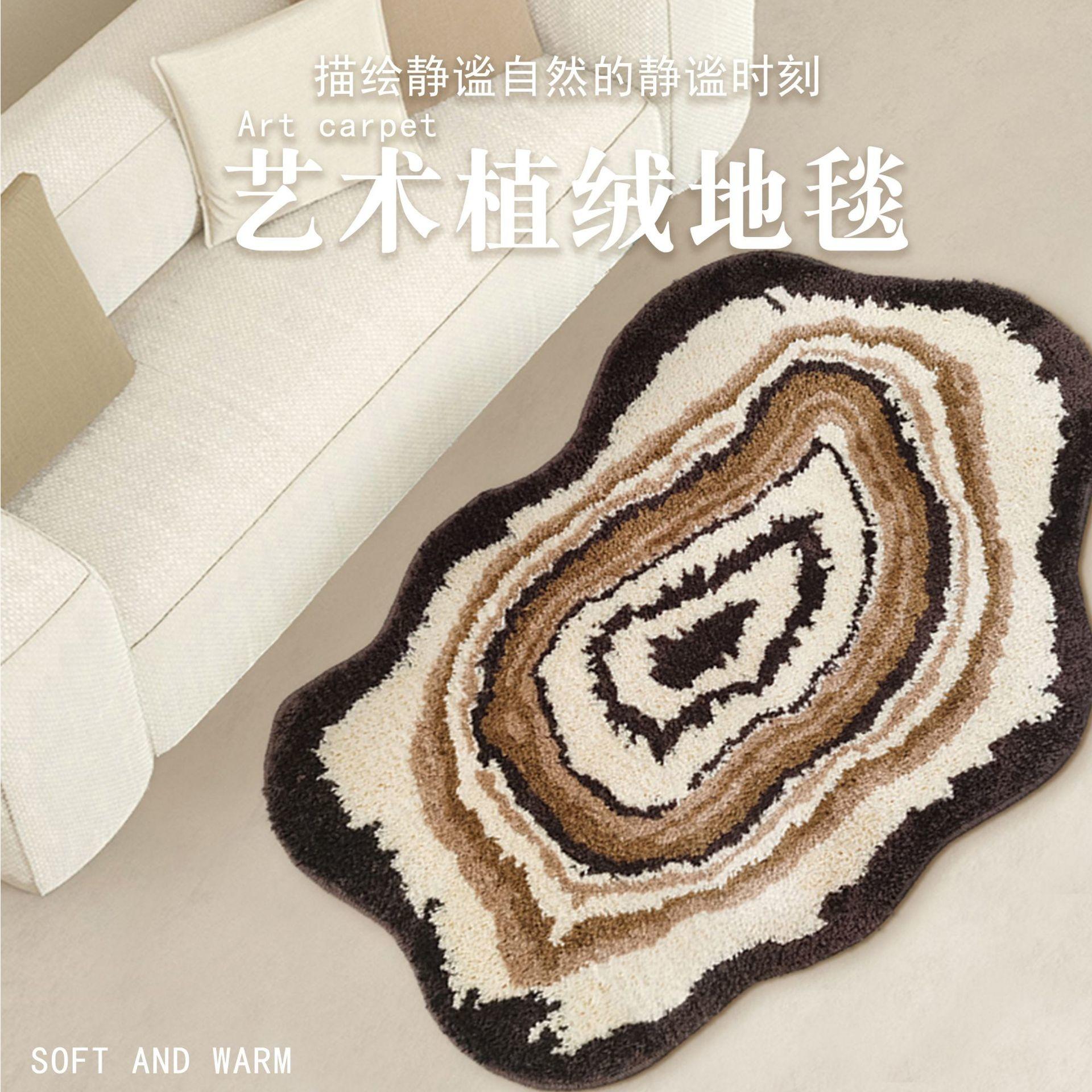

Irregular Geometric Moss Carpet Modern Textured Long Pile Rug Washable Soft Floor Mat For Living Room Bedroom Home Decor 60x100cm