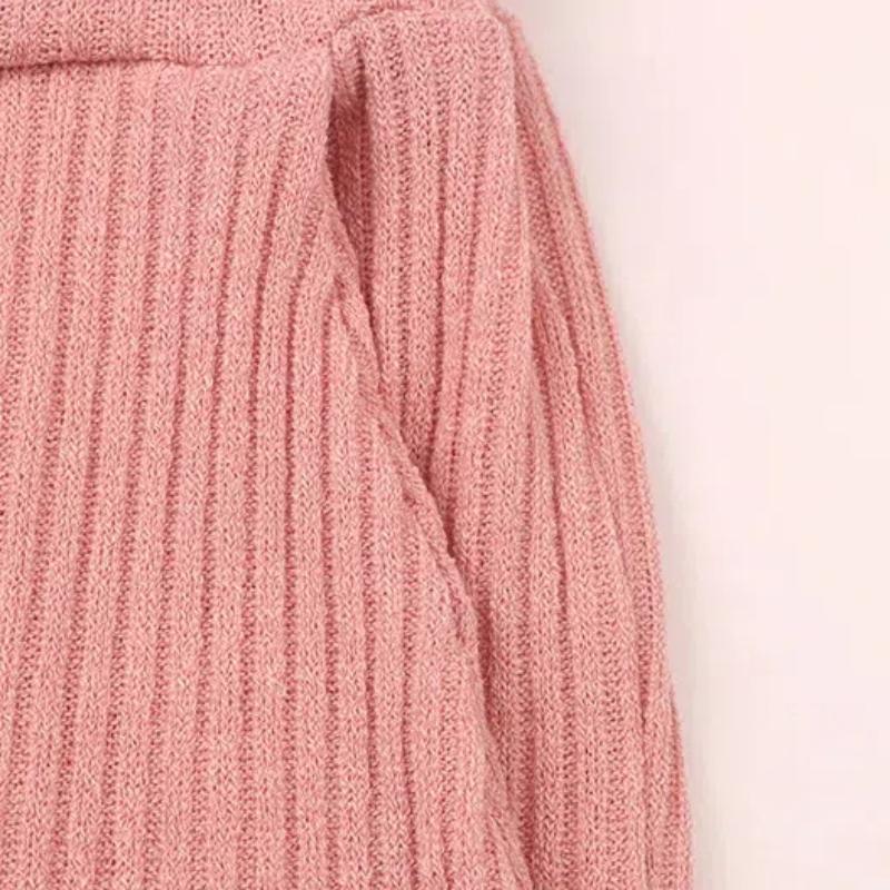 2025 Autumn Winter Women's Solid Color Loungewear Set, Long Sleeve Round Neck Top With Loose Fit Pants, Comfortable Two Piece Pajama Set For Home Wear