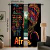 2Pcs Black African Curtain Mysterious African American Woman Curtain Suitable For Living Room Bedroom Kitchen And Bathroom