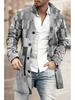 Men's Woolen Mid-Length Digital Print Coat - Autumn/Winter Collection