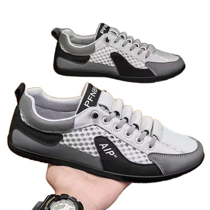 Men's Large Size Summer Breathable Mesh Casual Shoes: Closed Toe Half Slippers & Driving Sandals