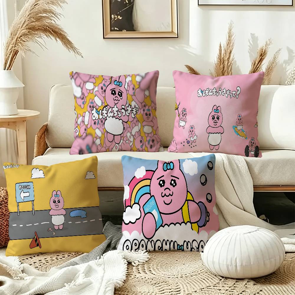 Kawaii O-OpanchuS UsagiS Cushion Cover Polyester Sofa Cushions Decorative Throw Pillows Home Decoration Pillowcover