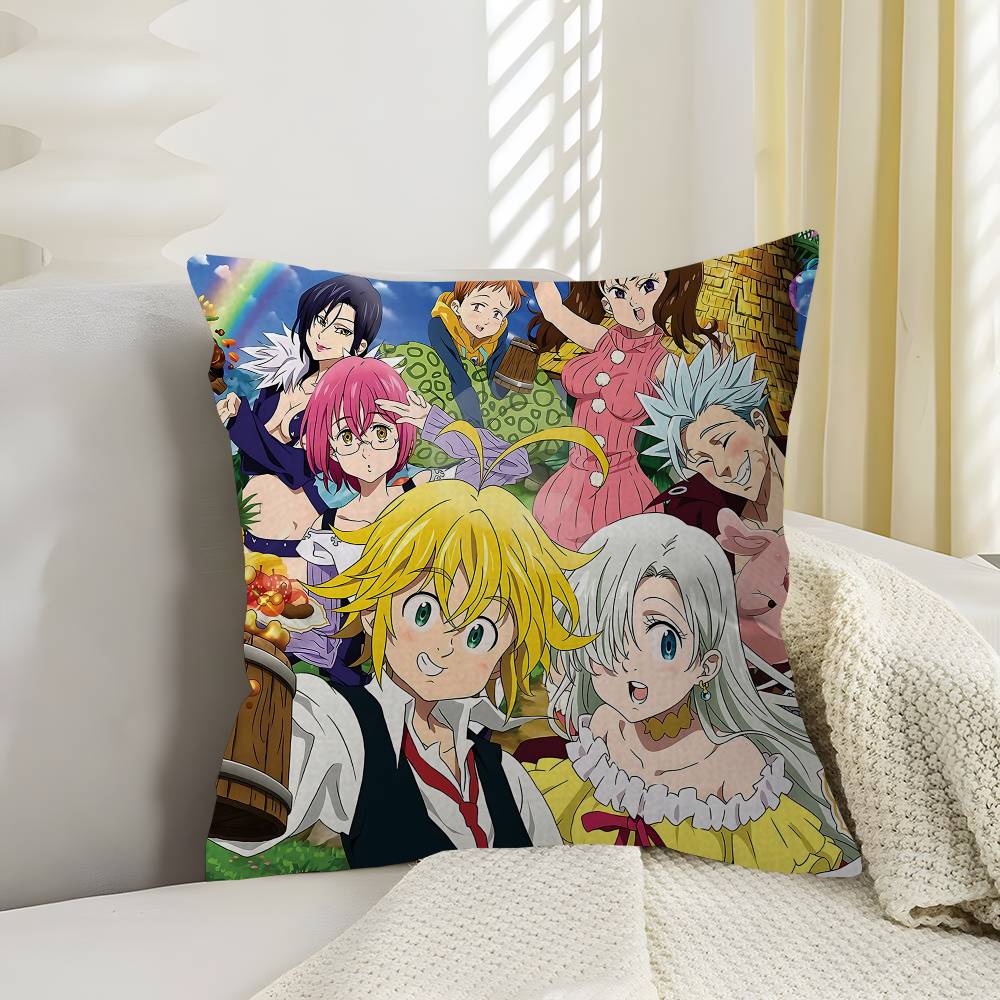 Federa Cuscino Anime Hot The Seven Deadly Sins Per Camera da Letto e Salotto Copricuscino Decorativo per Divano