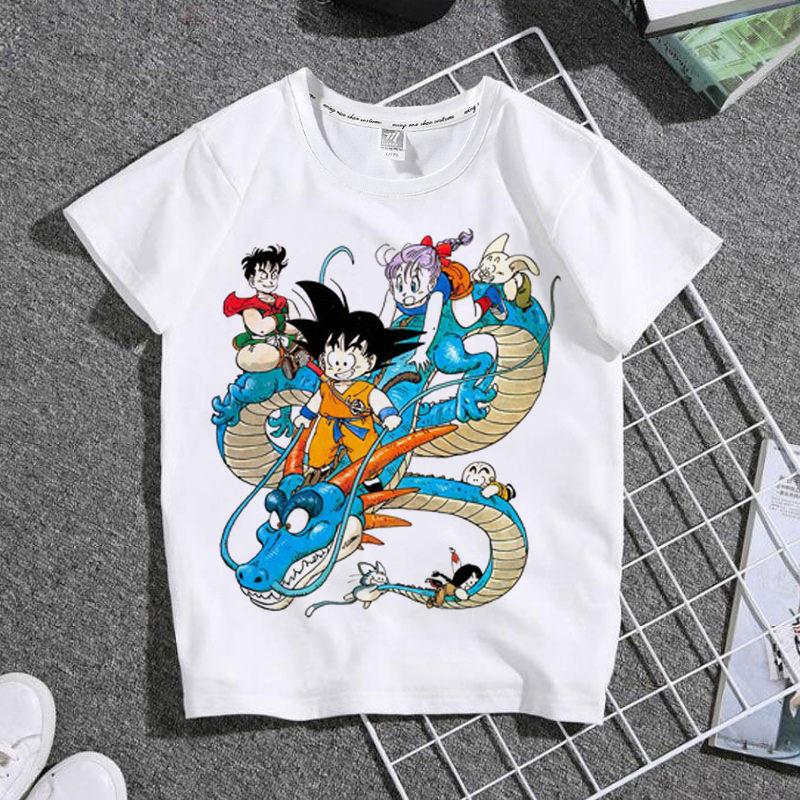 Dragon Ball Cartoon Printed Thin Shortsleeved Tshirt for Boys Suitable for Primary School Students Versatile for All