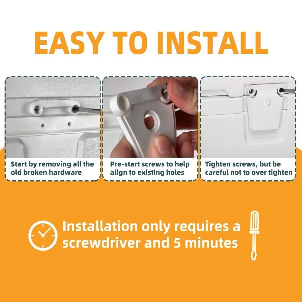 1 Set Plastic Construction Cooler Hinge Kit Metal Screws Included Hinge and Latch Kit  Igloo Coolers