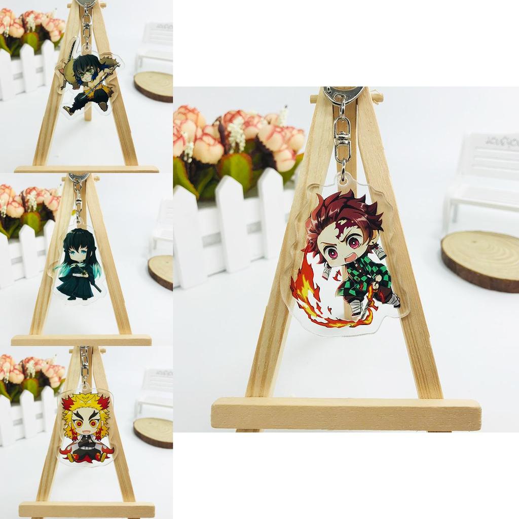 Demon Slayer Kimetsu No Yaiba Anime Laser Printed Hd Acrylic Pendant Keychain For Kids