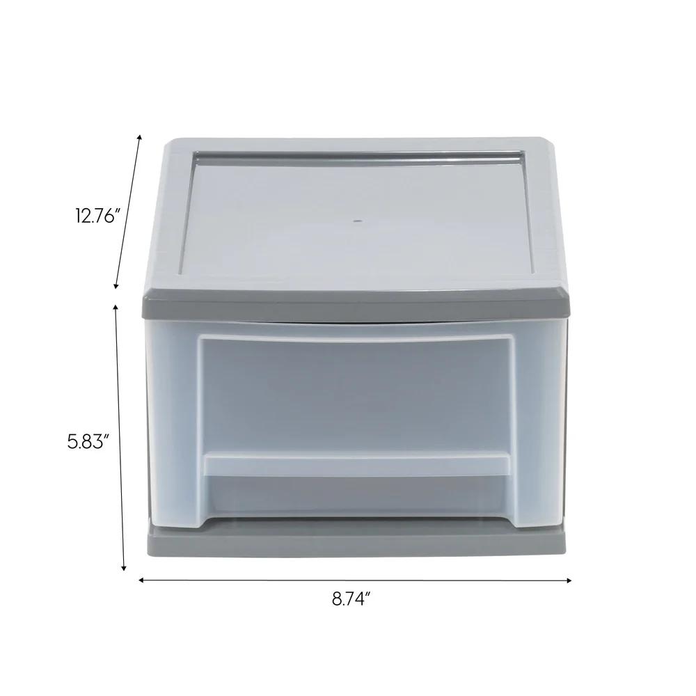 Stackable Plastic Storage Bins Modular Drawers Under Bed Organizer 7Qt Clear Durable Shelving System Clothing Accessories Toys