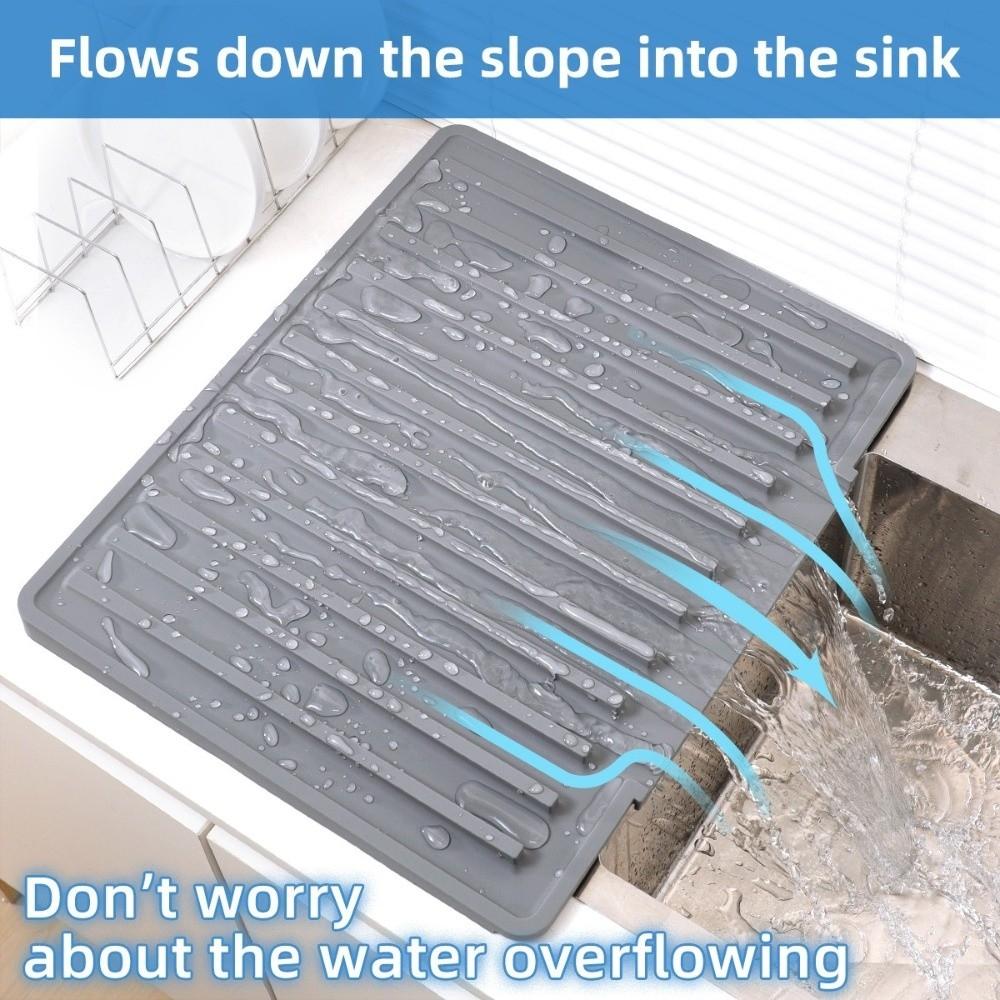 Flexible Thick Silicone Sink Drying Mat Heat-Resistant Kitchen Sink Mat  Bowl Plate Draining