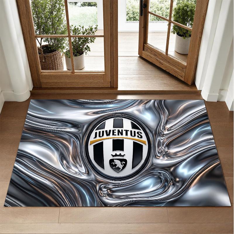 Juventus FC Design Crystal Velvet Rug Soft Decorative Mat for Bedroom Entrance