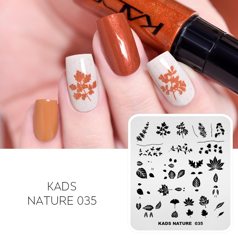 kads Nail Art Stamping Plates 63 Designs Nature Series Nail Template Stencil Plates for Nail Salon