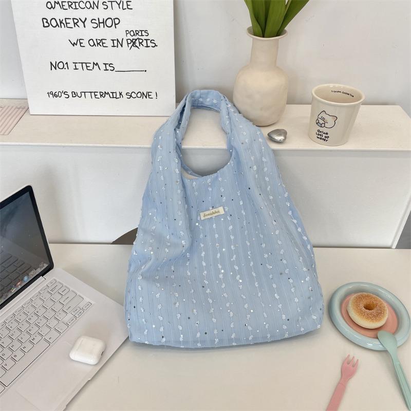 Sequin Casual Large-capacity Vest Bag Summer New Commuter Canvas Bag Shoulder Women's Bag