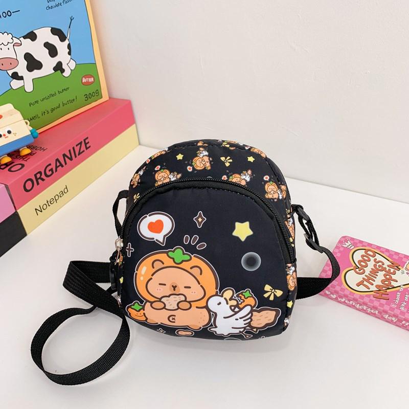 1 Piece Multifunctional Storage Bag Capybara Printed Crossbody Bag Cute Doll Portable Chest Bag Kawaii Kids Gift