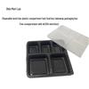 Disposable 5-Compartment Plastic Meal Box with Lid