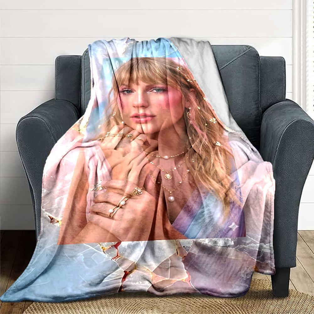 Taylor Swift Magazine Cover Blanket Soft Throw Blanket For Home Bedroom Bed Sofa Travel Office Solid Christmas Blanket