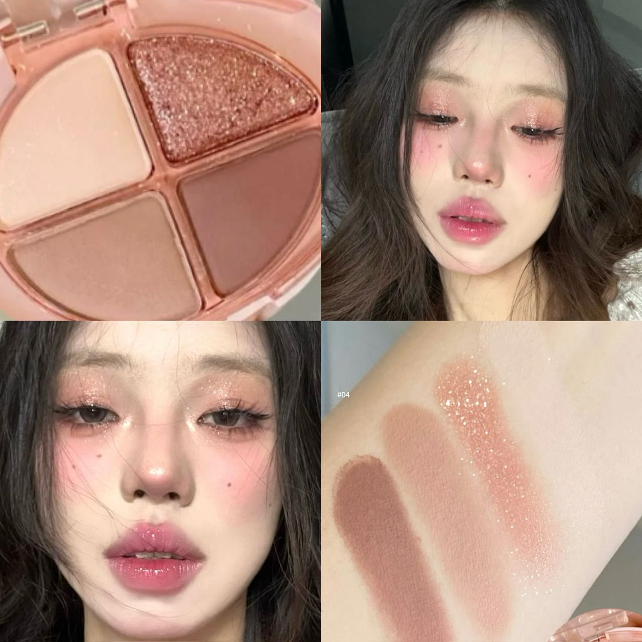 Herorange Vierkleurige Oogschaduw Mat Glans Glitter Highlight Waterdicht Draagbaar Beginner Make-up voor Dagelijks Feest Reizen