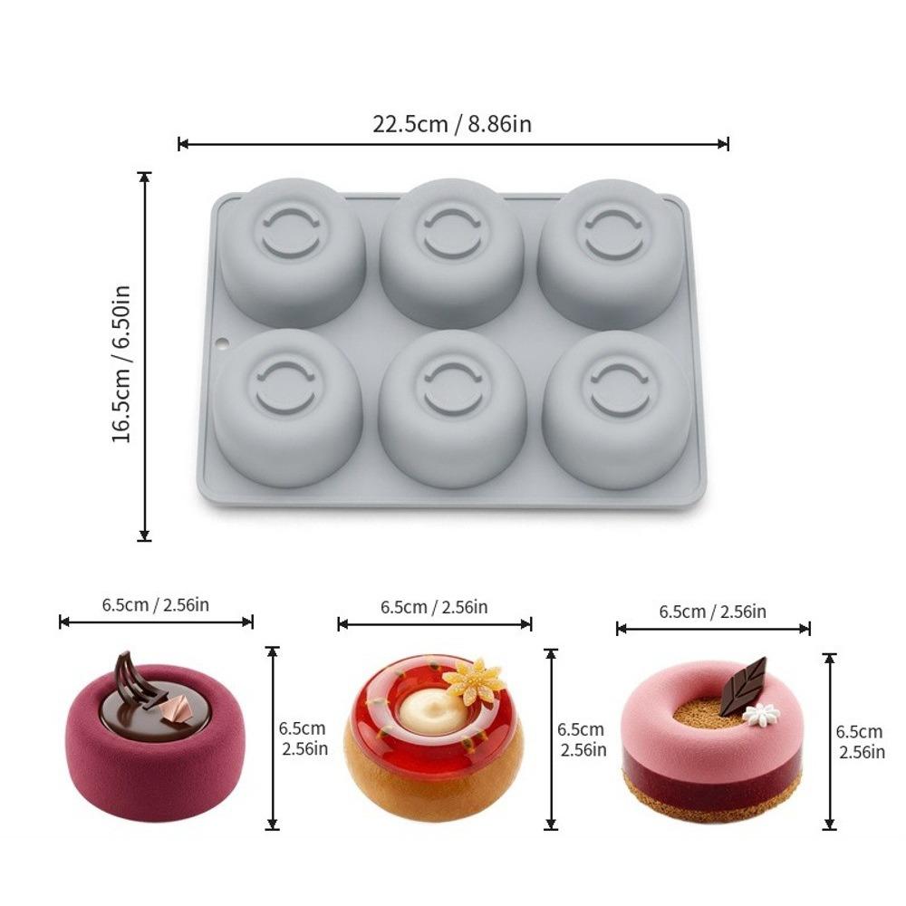 Silicone 6-Cavity Baking Molds Cake Utensils Easy-to-clean Cake Mold Baking Tool