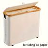 Large Capacity Toilet Paper Holder Foldable Space Saving Wood Frame with Gray Fabric End No Installation Required Toilet Paper Storage Containers