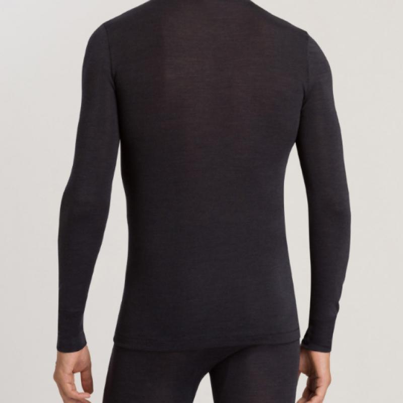 Hanro Woolen Silk Long Sleeve Undershirt  Anthracite 73402 