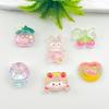 Handmade Transparent Glitter Rabbit Resin Accessories for DIY Phone Cases, Hair Clips, Ties, and Crocs Decorations
