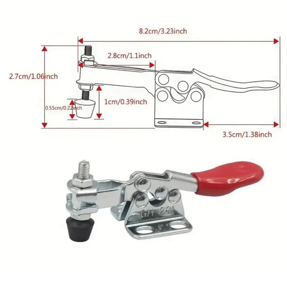 4Pcs Horizontal Toggle Clamp Quick-Release Toggle Clamps Set Woodworking Pliers Pressers Universal Vertical Quick Fixture GH 201