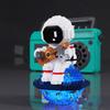 1423pcs Guitar Astronaut Model Micro Building Blocks Luminous Spaceman Desktop Ornament For Kids Toys Gift Set