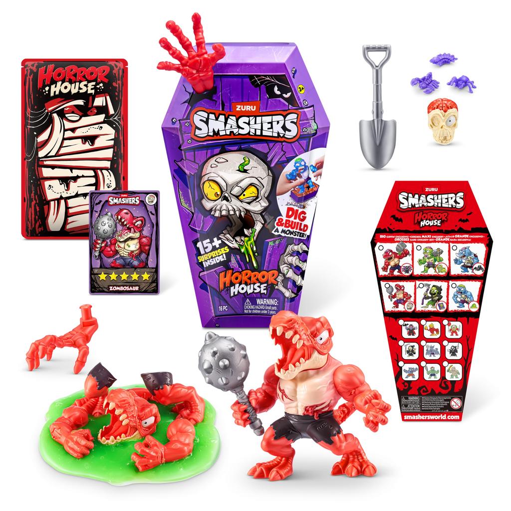ZURU's Smashers Horror House (Zombosaurus), Interactive Toy, Collectible Toy for Kids and Teens.