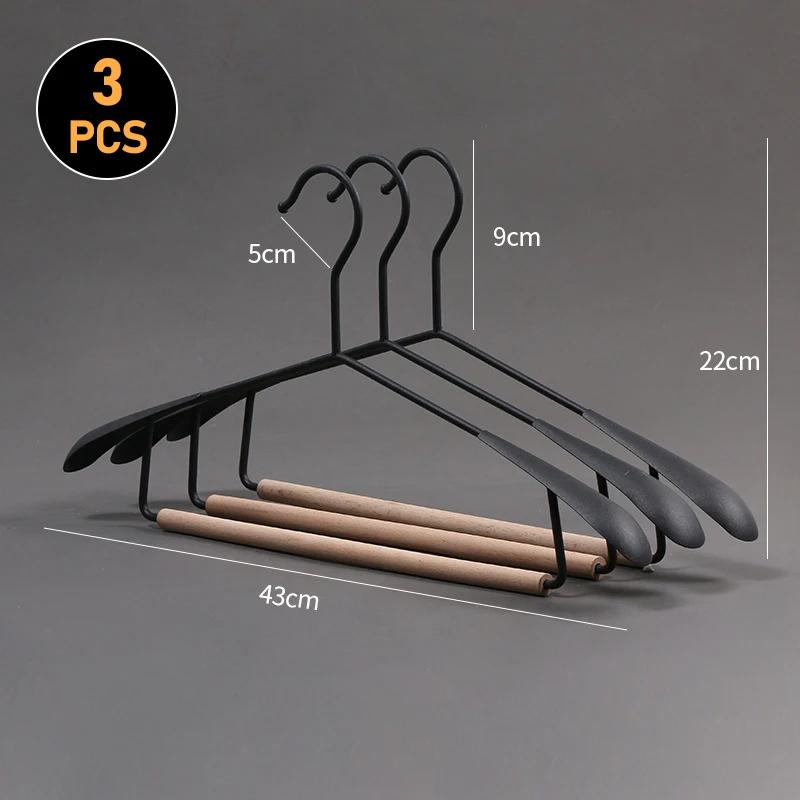 Wooden Coat Pants Hanger Luxury Durable Metal Wood Suit Hanger with 360° Swivel Hook Household Wardrobe Clothes Organizer