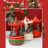 Artistic Christmas Tree Themed Rotating Music Box Wood Hand Cranked Musical Ornament For Holiday Seasonal Atmospheres