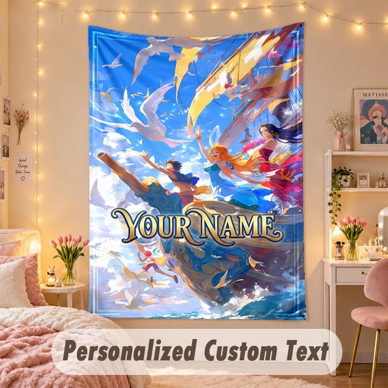 Custom Personalized Tapestry,One Piece Print Custom Name Text Wall Art Hanging for Bedroom