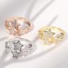 Lindon Classic Copper Alloy Zircon Ring Ladies Jewelry Wedding Promise Party Gift