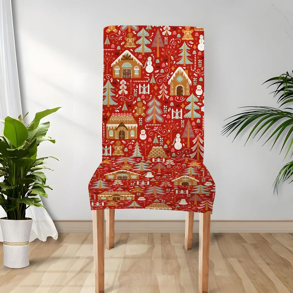 Christmas Decoration Stretch Covers Chair Cover Dining Room Office Banquet Chair Protector Elastic Material Armchair Cover M035