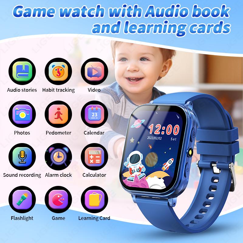 Children's Smart Watch Age 3-12 Years Old Kid Watch Learning Game Camera Video Audio Story Child Smartwatch Girl Boy Gift