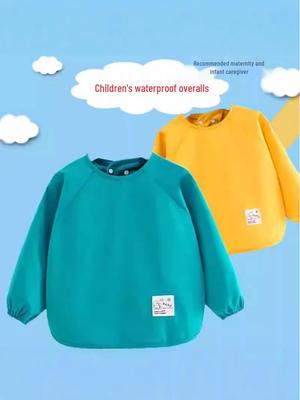 Wasserdichte, umkehrbare Langarm-Lätzchen & Overall für Kinder - Fleckenresistentes Mal- & Essensoutfit
