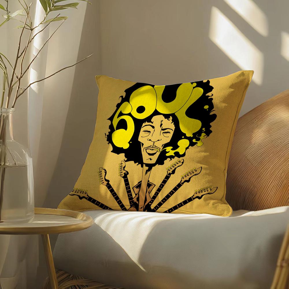 Singerj-Jimih-Hendrix Pillow Case Pillowcase, Double-Sided Printed, Sofa Cushion, Bedroom Headboard