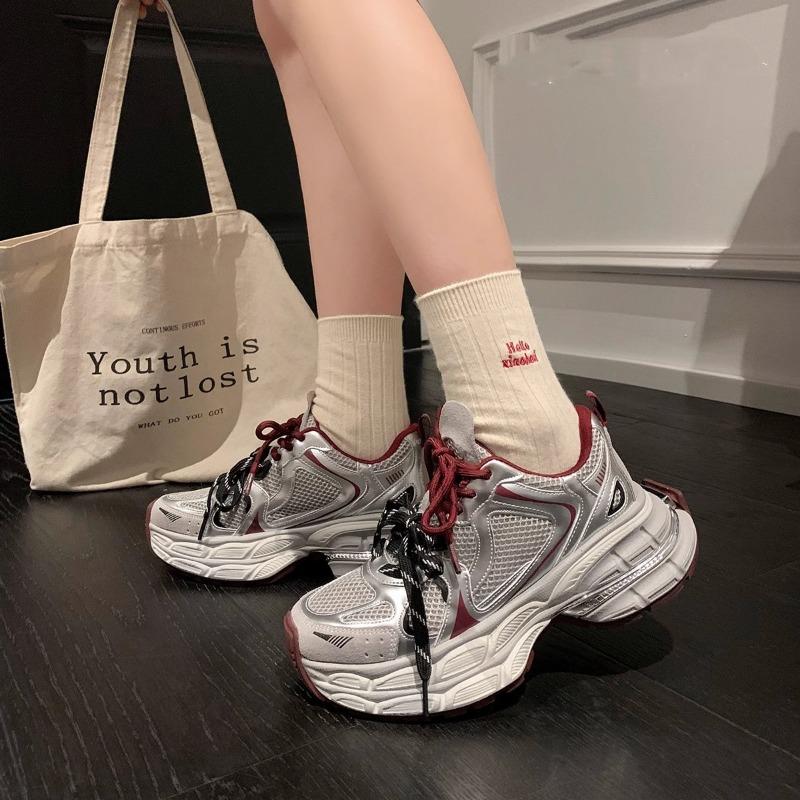 Art student~ casual dad shoes women's spring and autumn new thick-soled mesh breathable versatile sports shoes