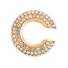 1 Stück Goldfarbene C-Form Runde Knorpel-Clip-Ohrringe Für Damen Luxus Kristall Falsch Ohne Loch Geometrischer Ohr-Manschette Schmuck