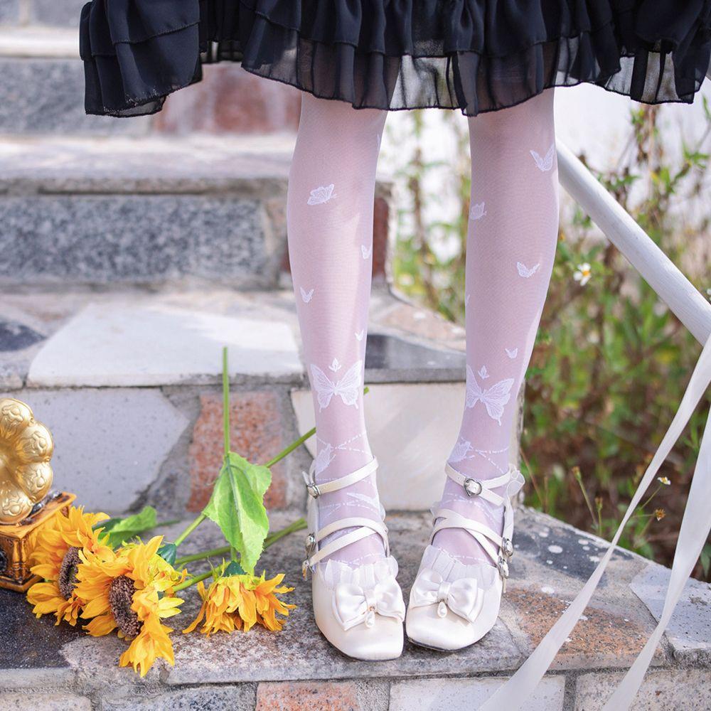 

Принт бабочки Модный дизайн Корейский стиль Длинные носки-трубы Лолита Носки до щиколотки Женские чулки