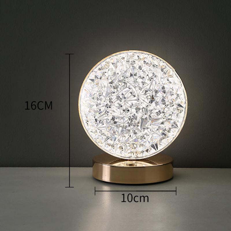 3D Moon Crystal Table Lamp Touch Dimming USB Rechargeable Night Light For Bedroom Room Aesthetic Decor Home Decorations Ornament