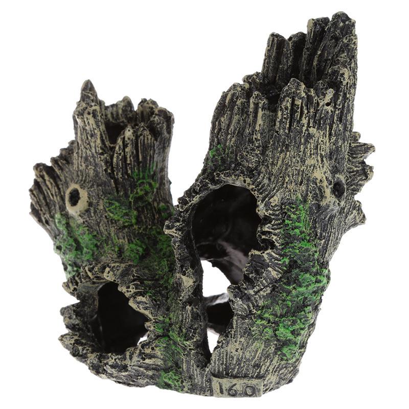 Aquarium Hollow Log Decor Multifunction Resin Fish Hiding Cave Non-toxic Aquarium Decoration for Fish Tank Aquarium Accessories