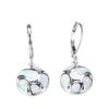 Fashion Women Faux Opal Round Soccer Dangle Leverback Earrings Jewelry Gift