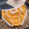 Women's Cute Bowknot Lace Mid-Waist Cotton Panties